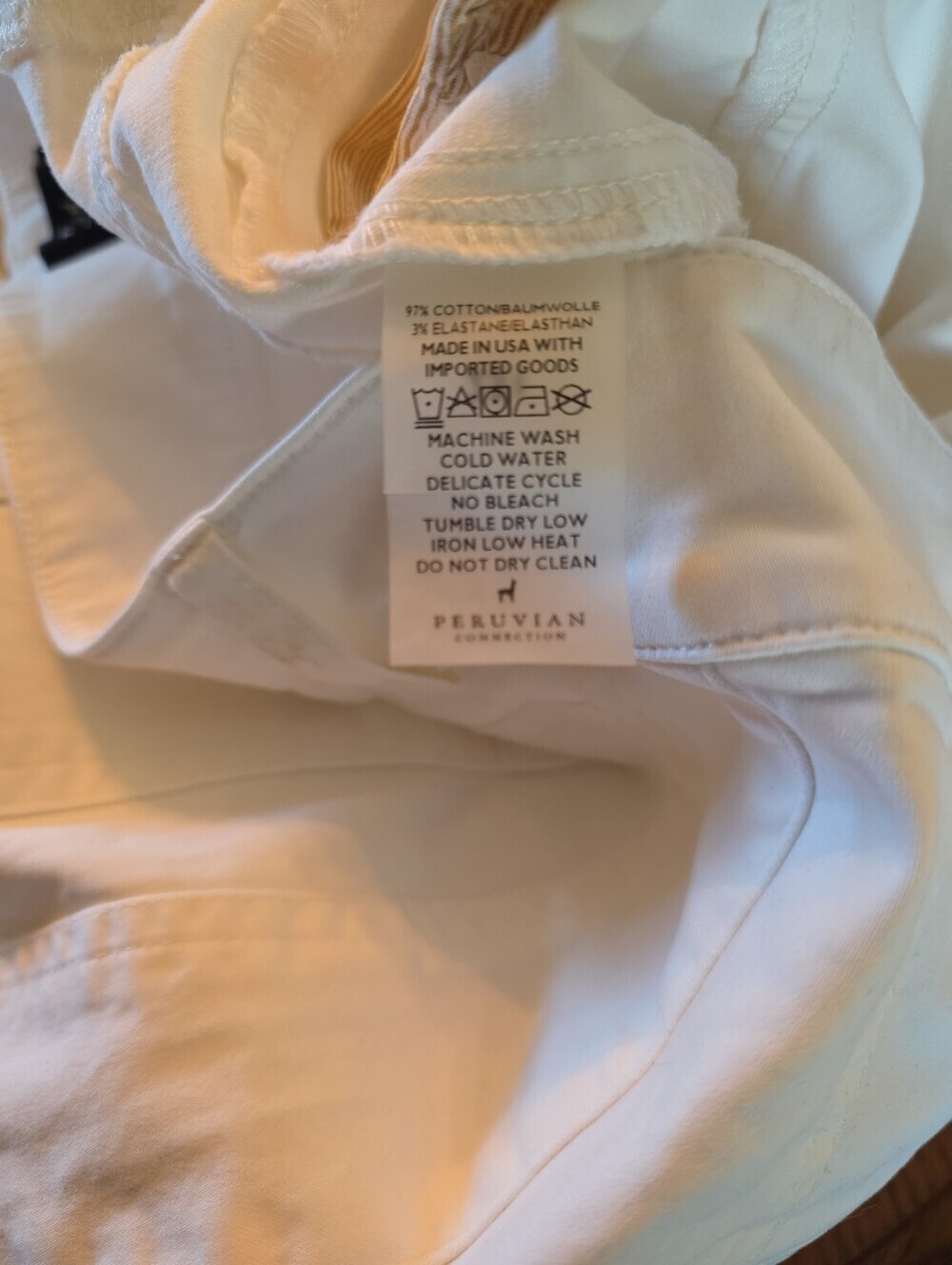 Peruvian Connection White Stretch Jeans Size 16 - Picture 6 of 6